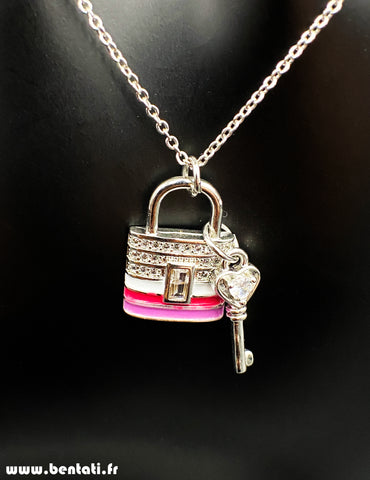 key lock charm necklace