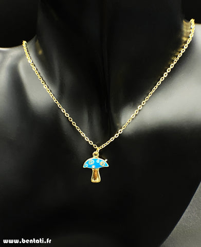 Magic Mushroom mini turquoise necklace