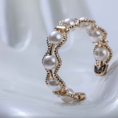 Golden pearl ring for women's accessories by Bentati Fashion Dubai