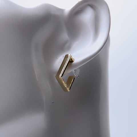 Golden square earrings for women's accessories by Bentati Fashion Dubai