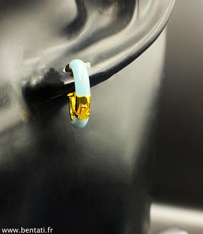 Shiny colored hoop earrings