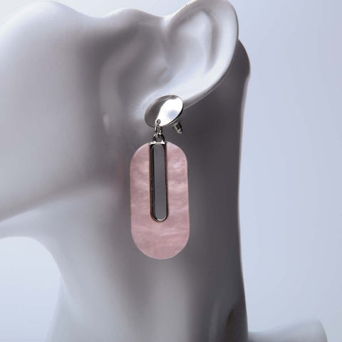 Pink marble drop silver earrings for women's accessories by Bentati Fashion Dubai