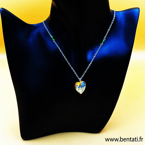 Heart crystal necklace
