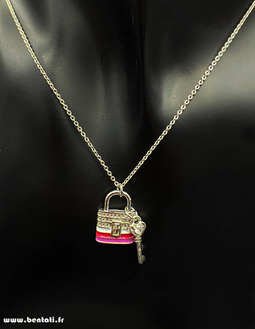 key lock charm necklace