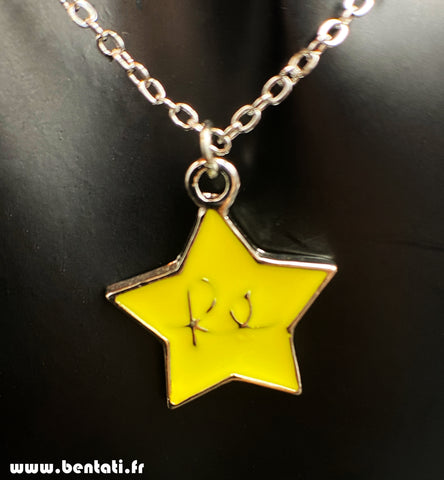 Star Fluorescent Yellow Acrylic Chain Necklace Star Necklace