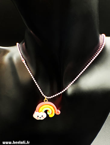 Rainbow highlight pendant necklace set