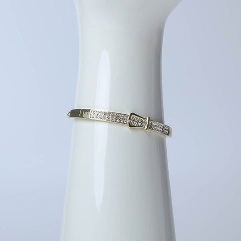 Golden belt buckle bracelet with crystal stones for women's accessories by Bentati Fashion Dubai