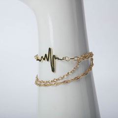 Golden heartbeat bracelet for women's accessories by Bentati Fashion Dubai