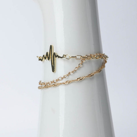 Golden heartbeat bracelet for women's accessories by Bentati Fashion Dubai