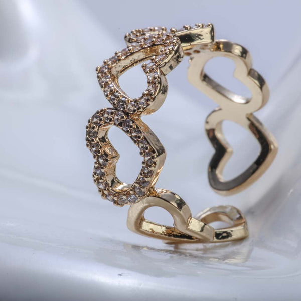 Multi Pave Heart Ring