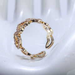 Golden multi pave heart ring for women's accessories by Bentati Fashion