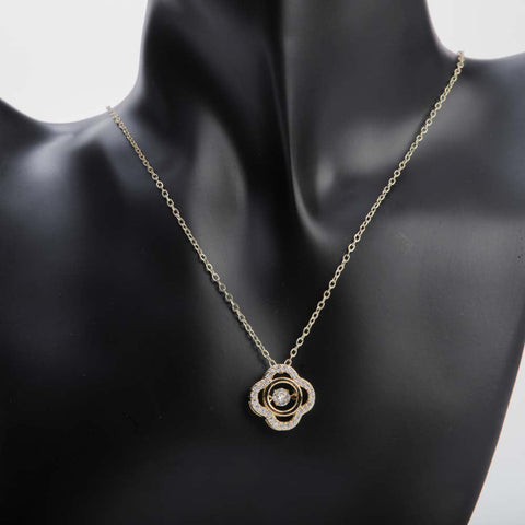 Golden pendant necklace with crystal stones for women's accessories by Bentati Fashion Dubai