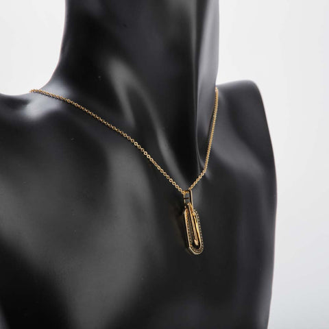 Golden vertical bar pendant necklace for women's accessories by Bentati Fashion Dubai