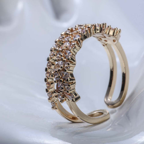 Golden ring with crystal stones for women's accessories by Bentati Fashion Dubai