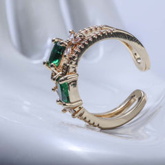 Golden ring with zircon stones for women's accessories by Bentati Fashion Dubai