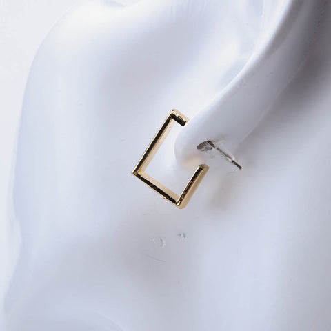 Golden square earrings for women's accessories by Bentati Fashion Dubai