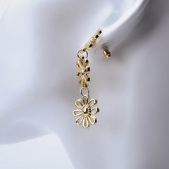 Golden three layer flower earrings for women's accessories by Bentati Fashion Dubai