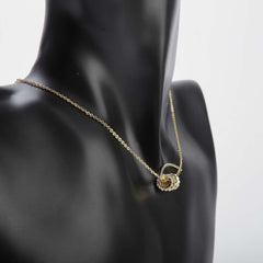 Golden triple round necklace for women's accessories by Bentati Fashion Dubai