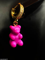 Earrings with bear pendant