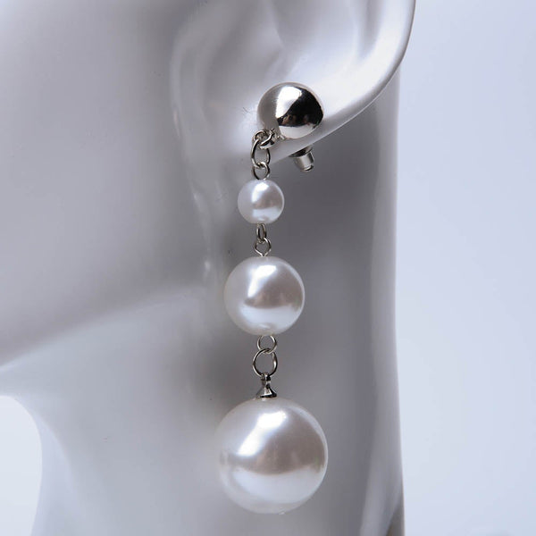 Long Pearl Drop Earrings
