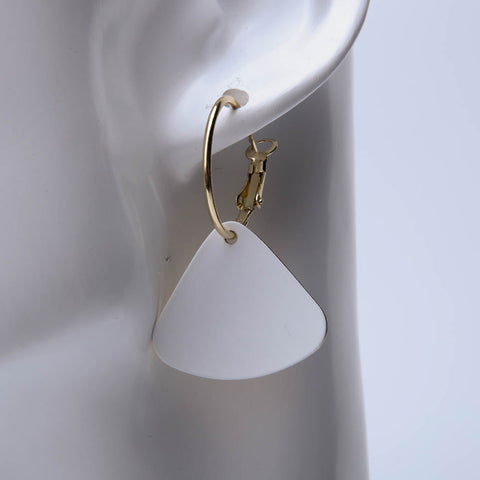 Plain golden and white coloured earrings for women's accessories by Bentati Fashion Dubai