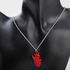 Red heart pendant necklace for women's accessories by Bentati Fashion Dubai