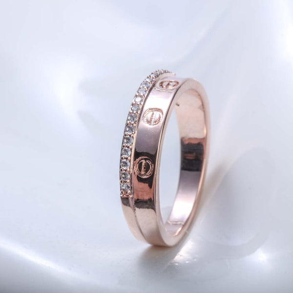 Rose Gold Ring With Crystal
