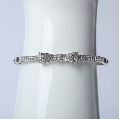 Ribbon design bangle with crystal stone for women's accessories by Bentati Fashion Dubai