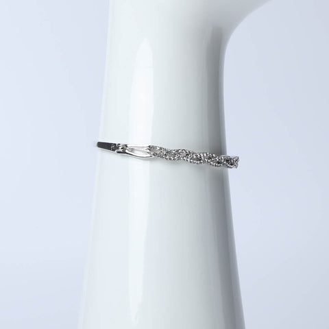 Three layer silver bangle with crystal stones for women's accessories by Bentati Fashion Dubai