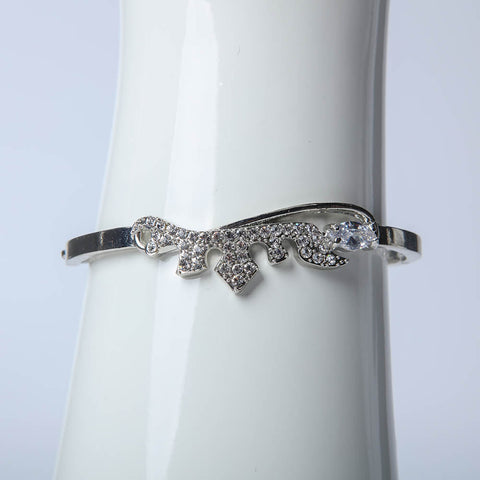 Silver crown bangle with crystal stones for women's accessories by Bentati Fashion Dubai