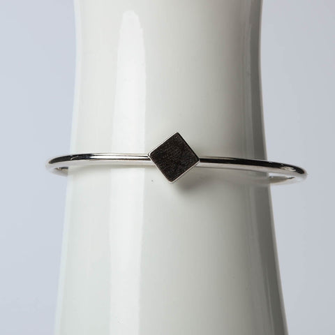 Silver diamond shaped bangle for women's accessories by Bentati Fashion Dubai