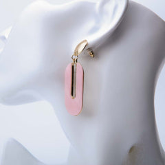 Pink marble drop silver earrings for women's accessories by Bentati Fashion Dubai