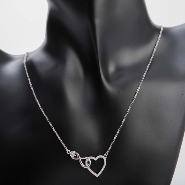 Silver Infinity Heart Necklace