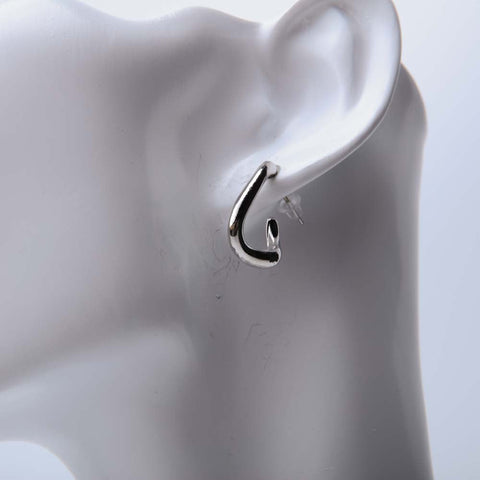 Silver hoop earrings for women's accessories by Bentati Fashion Dubai