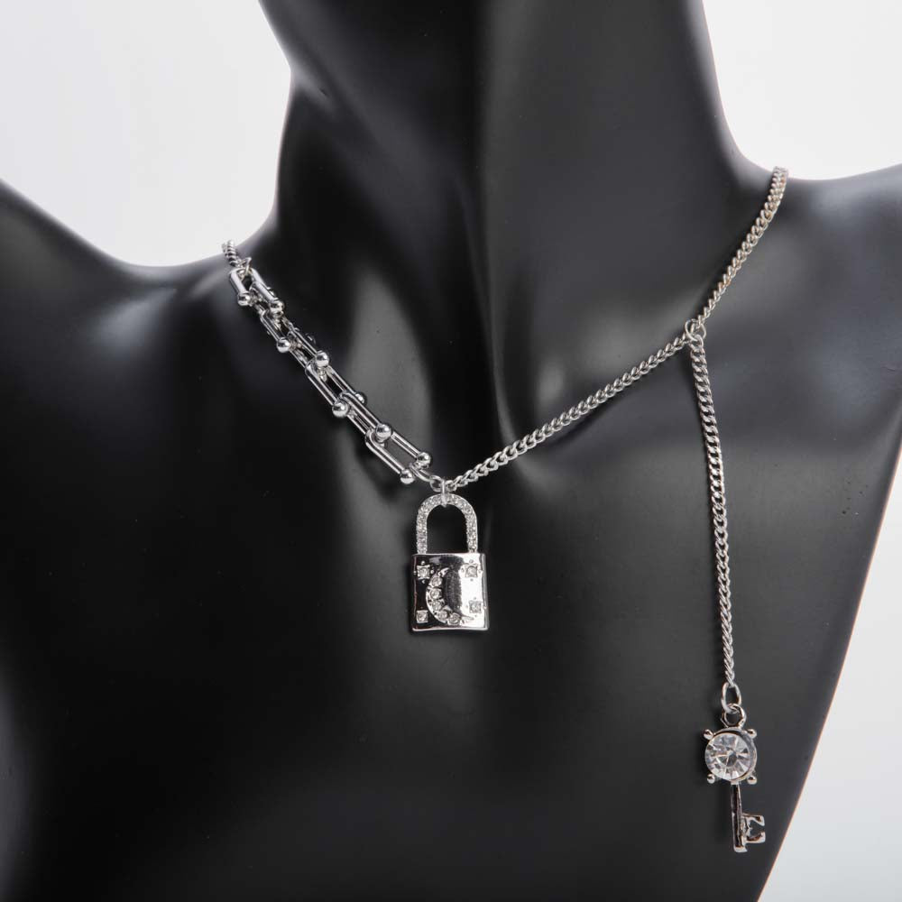Silver Padlock Necklace Women Accessories Bentati Fashion 1