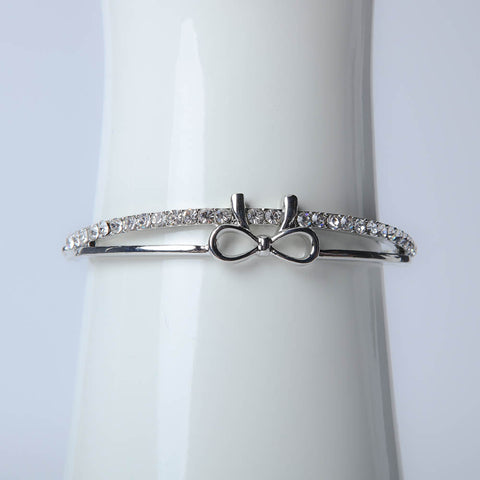 Silver papillon bangle with crystal stones for women's accessories by Bentati Fashion Dubai