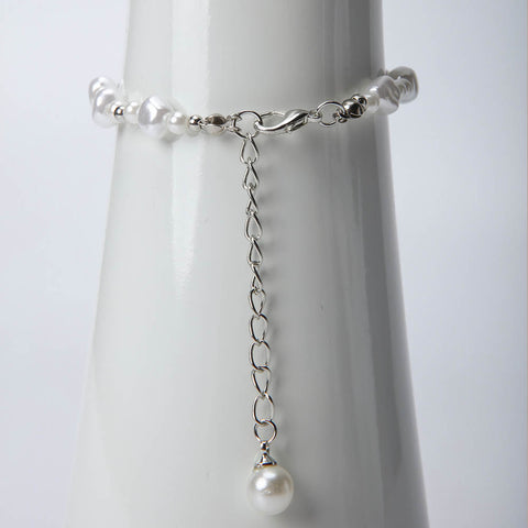 Silver pearl chain bracelet for women's accessories by Bentati Fashion Dubai