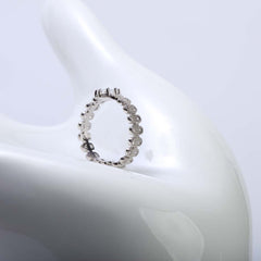 Silver white pearl and crystal stone ring for women's accessories by Bentati Fashion Dubai
