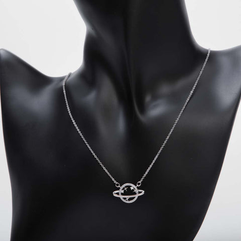 Silver planet necklace for women's accessories by Bentati Fashion Dubai