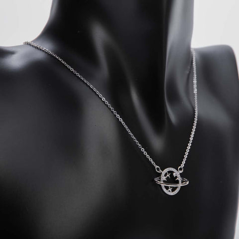 Silver planet necklace for women's accessories by Bentati Fashion Dubai