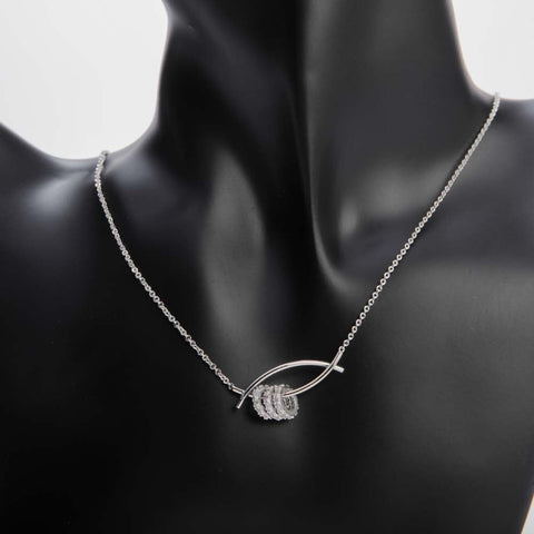 Silver triple round necklace for women's accessories by Bentati Fashion Dubai
