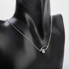 Silver triple round necklace for women's accessories by Bentati Fashion Dubai