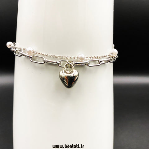 Pearl bracelet With Crystal Stone